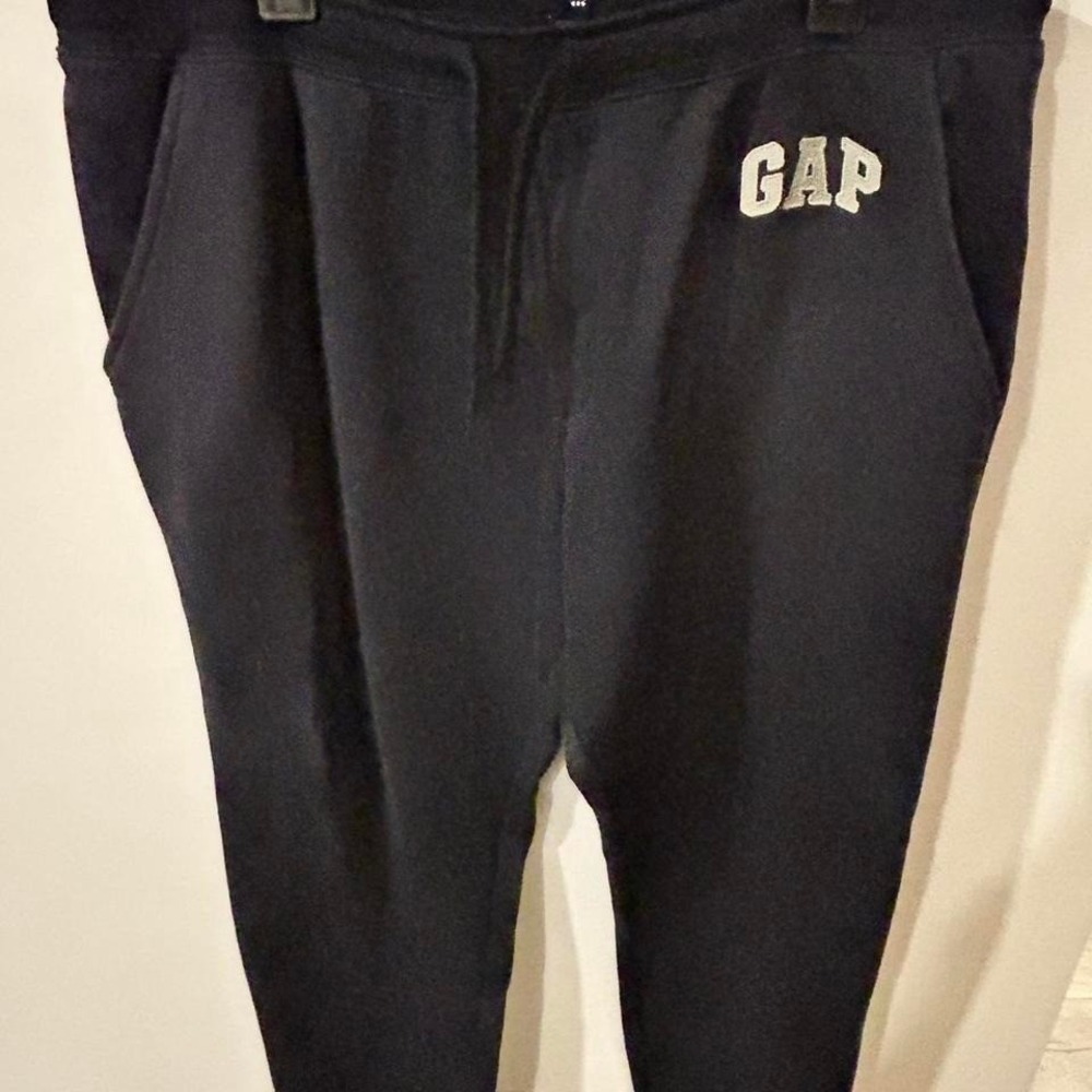 Gap black joggers with white logo, women's Size XL